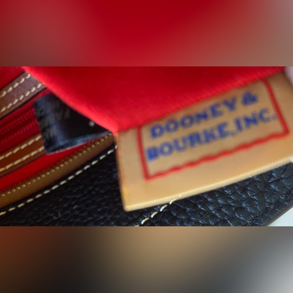 Dooney & Bourke Black Tote with Tan Straps - Picture 7 of 13